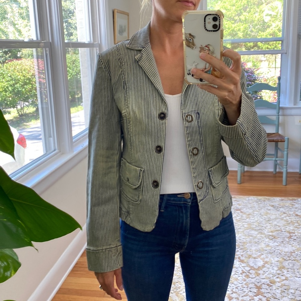 2000’s Distressed Jean Blazer